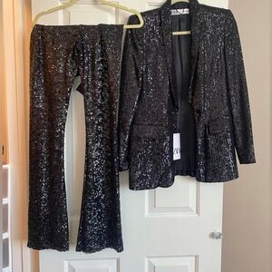 Black sequin PANTS. Blazer also available, separate listing